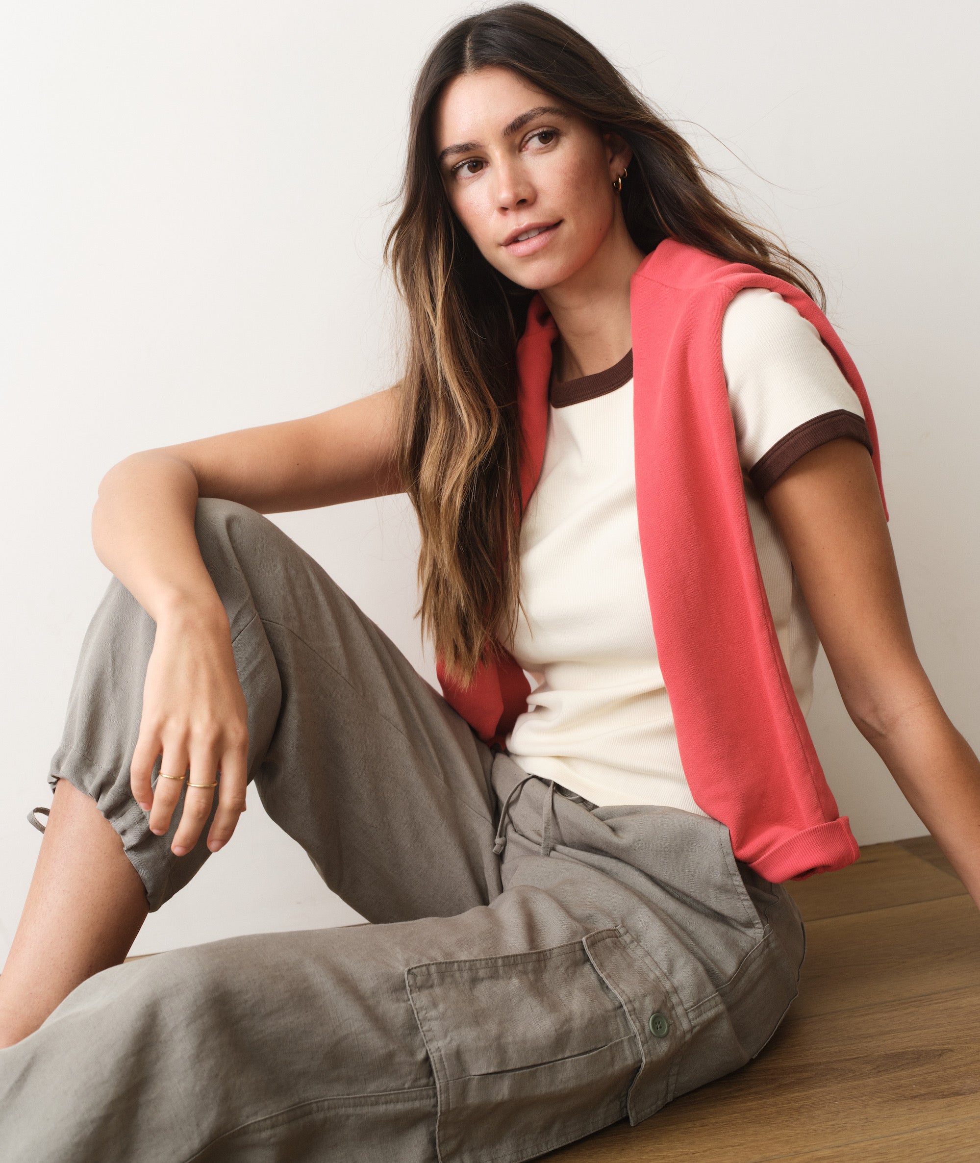 S1_W_Lexi_Rib_Ringer_Tee_Cream_and_Coffee_S1_W_Linen_Cargo_Pant_Sage_11808-Final-web